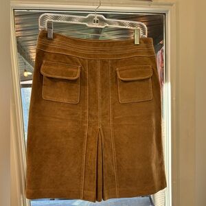Loft Brown Suede Skirt with Pockets